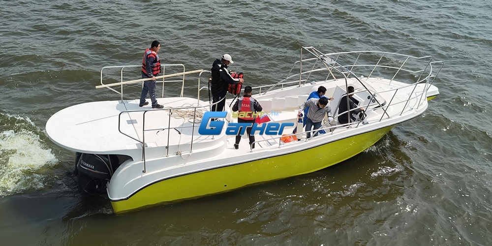 Uso comercial do BARCO PARASAIL de fibra de vidro de 35 pés